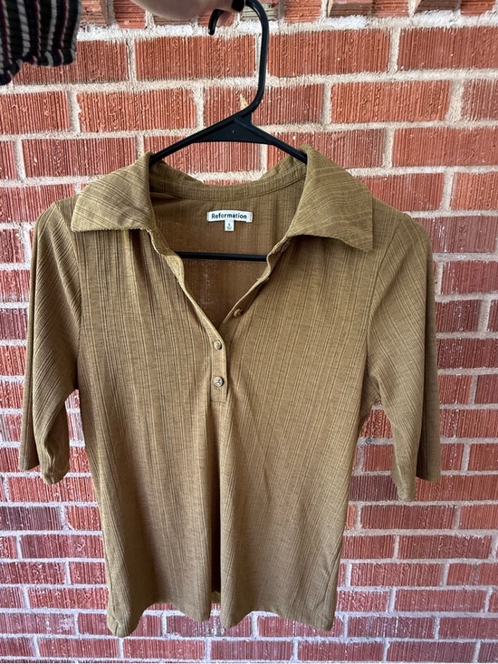 Reformation Tops - Reformation Carmel brown polo blouse top